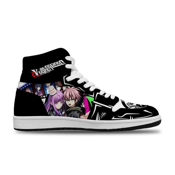 

2021 japanese anime danganronpa diy customized sports non-slip casual shoes for men fashion sneakers high basketball shoes non slip