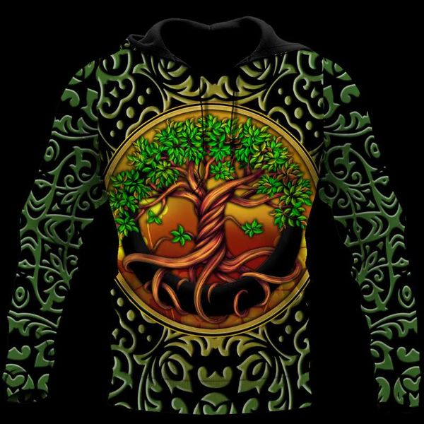 

men's hoodies & sweatshirts irish tree of life day 3d all over printed for men and women jacket men/women fashion tracksuit casual stre, Black