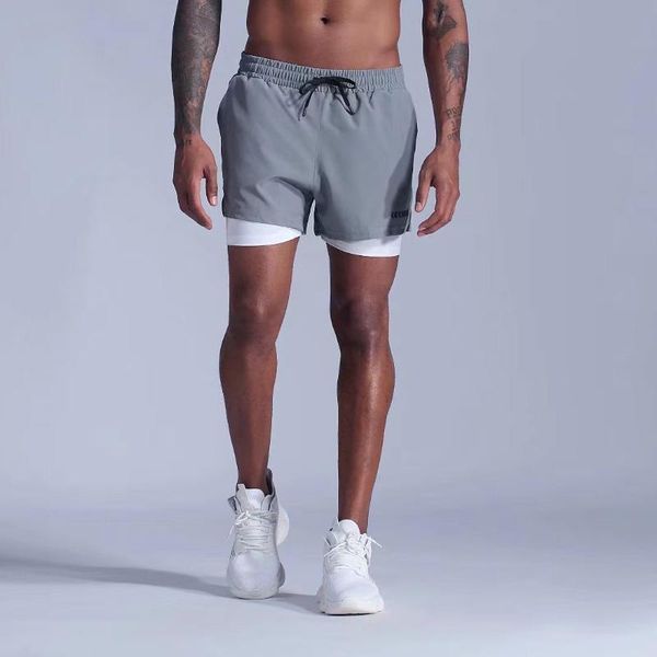 

running shorts summer men's pants men sports 2 in 1 jogging bodybuilding layers coloful gym for, Black;blue