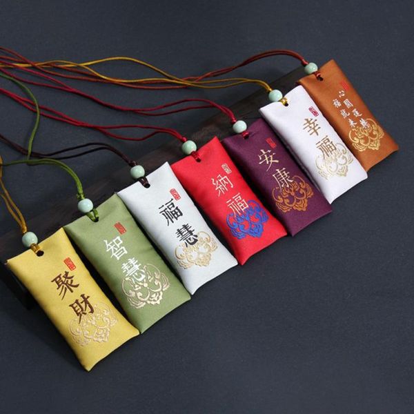 

Interior Decorations Car Decoration Pray Fortune Beauty Health Safe Transparent Wealth Bag Guard Talisman Pendant Keychain Couple Gift