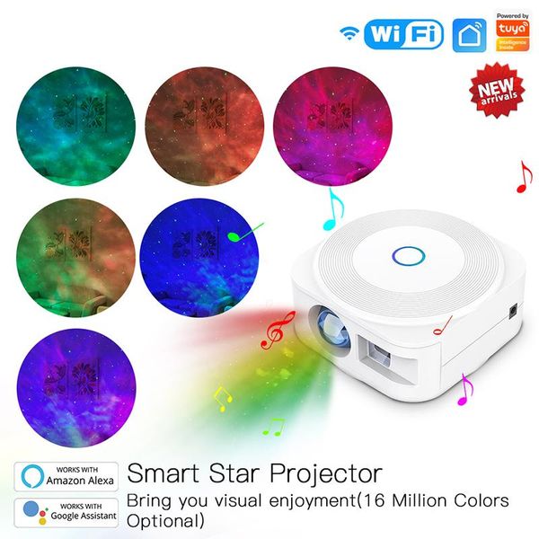 

smart home control star projector galaxy cloud/moving ocean wave sky wifi night light alexa google tuya compatible