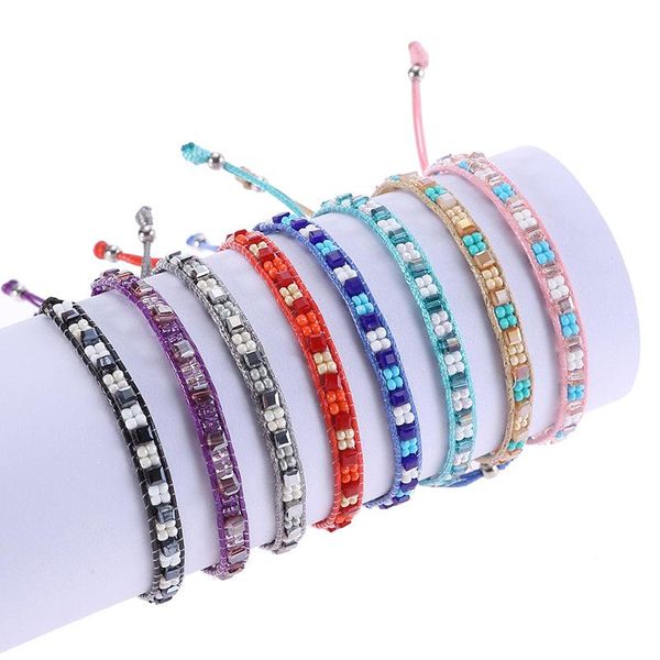 

seed bead and crystal bohemian bracelet for women beaded, strands, Black
