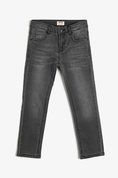 

koton kids mobile detailed jean pants women's jeans, Blue