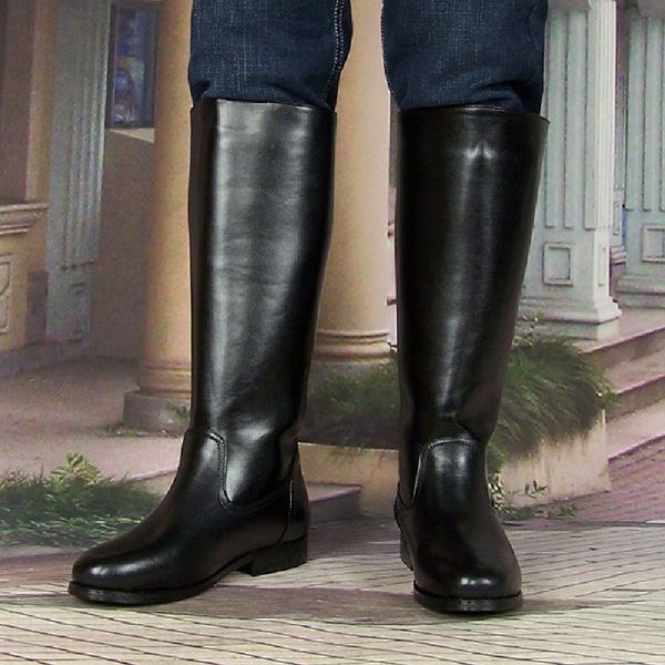 

boots botas masculinas de couro legÃ­timo retrÃ´, botas longas equestre e masculino inverno, bota militar bovino para primavera j2xm, Black