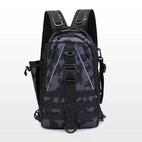 Tactical Sling Peito Saco Ao Ar Livre Lure Pesca Camuflagem Multi-função Escalada Escalada Caminhada Camping Travel Backpack Y0721