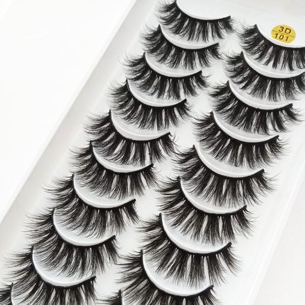 

false eyelashes 10 pairs of 3d russian volume natural eyelashes, soft and slender handmade beauty wholesale