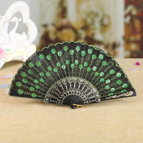 

chinese style dance fans wedding party lace silk folding hand held flower fan vintage other home decor