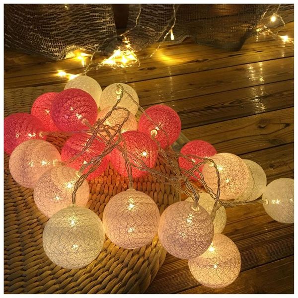 

cotton ball led string fairy lights holiday outdoor lamp for wedding decoration light glow party supplies