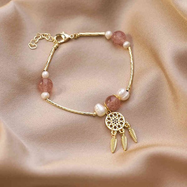 

pearl purple beads gold charm bracelets & bangle dream catcher bracelet for women men christmas jewelry gift, Golden;silver