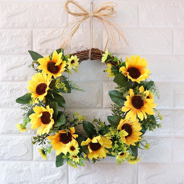 

artificial yellow sunflower wreath wedding easter home living room simulation decoration decorative flowers & wreaths