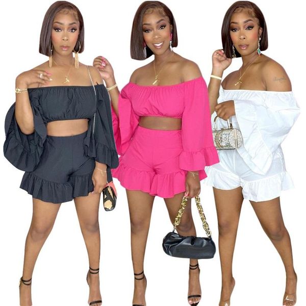 

women's tracksuits two pieces women sets 2021 solid color crop biker shorts 2 set summer fashion streetwear outfits tracksuit, Gray