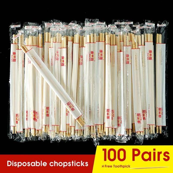 

disposable flatware 100pairs japanese bamboo wood chopsticks restaurant individual package chop sticks hashi sushi stick tableware
