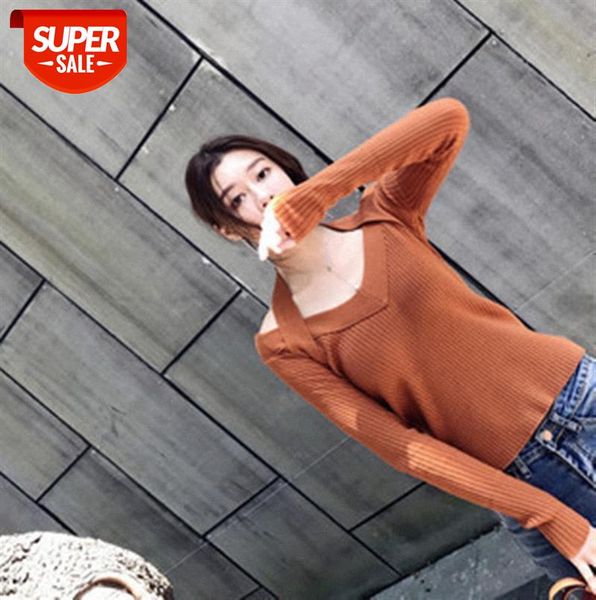 

casual slimming halterneck sweater three-color strapless slim #t88m, Black