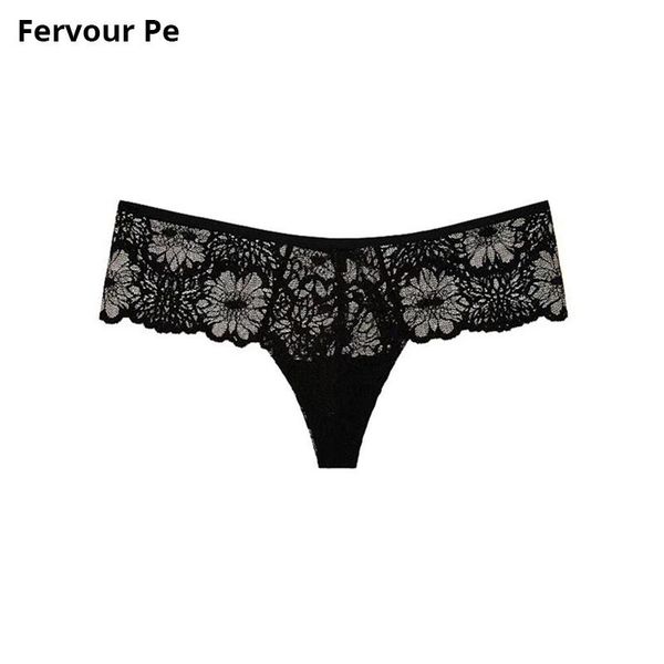 

women's panties fervour pe ladies thong temptation lace low waist t back underwear a19074, Black;pink