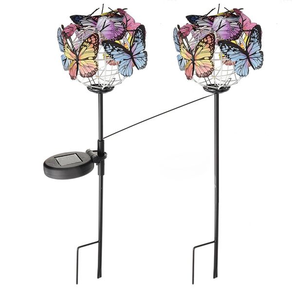 

outdoor solar butterfly ball lantern garden led decorative light spring