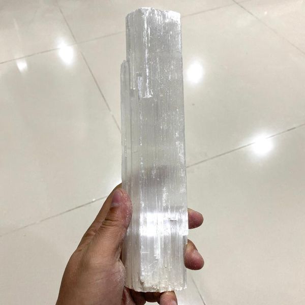 

decorative objects & figurines 1pc natural white selenite stick gypsum crystal for healing stone decoration home