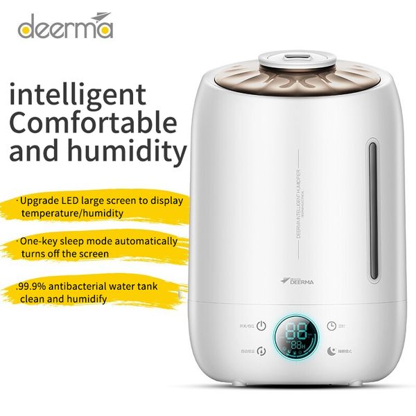 

deerma air humidifier ultrasonic fog 5l quiet aroma mist maker led touch screen timing function home water diffuser