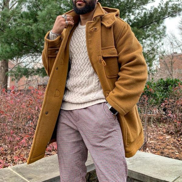 

men's jackets 2021 medium long solid color slim lapel coat for men, Black;brown