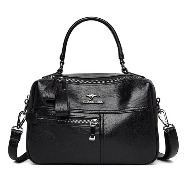 

evening bags designer luxurious shoulder soft leather women's handbag double zipper design women messenger bolsos 2021