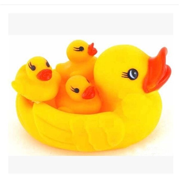 

wholesale children's bath swimming baby water 1 big 3 ducklings kneading toy gifts
