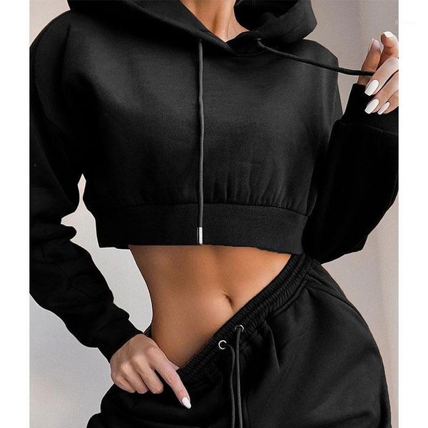 

women's pants & capris casual jogging suit hooded sportswear streetwear two-piece plus size autumn and winter 2021, Black;white