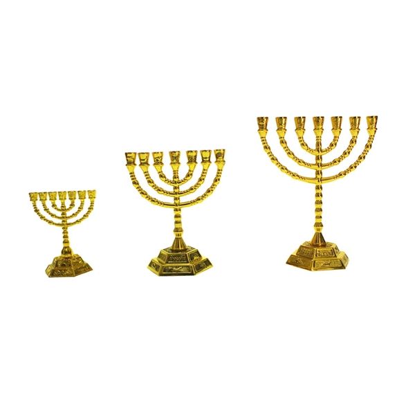 Je Menorah Candle-Tithers Religiões Candelabrra Hanukkah Castiçais 7 Filial 210722