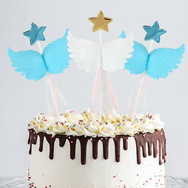 

other event & party supplies 1pc star angel wings cake er lovely baby shower cupcake flags kids birthday decoration wedding dessert