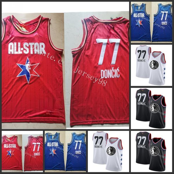 

dallas mavericks men #77 luka doncic retro basketball jerseys, Black