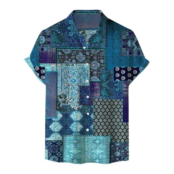 

men's casual shirts fashion summer stand-up collar shirt printed ventilated and cool short-sleeved comfy daily camiseta hombre, White;black