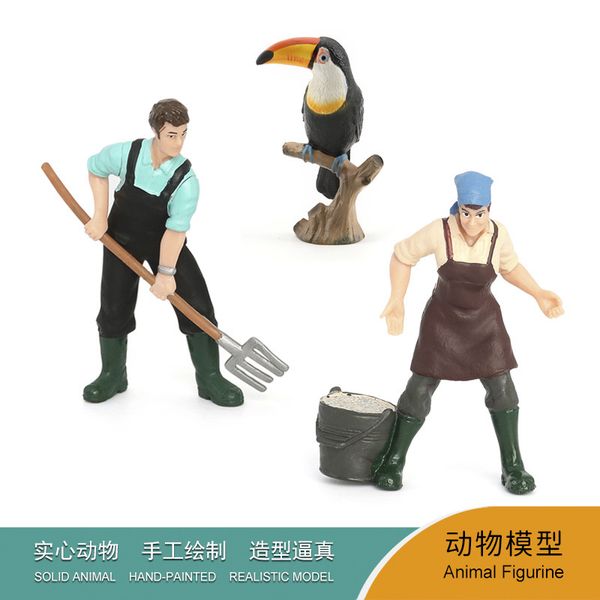 

simulation farm doll farmer breeder toucan animal model set children toy gift