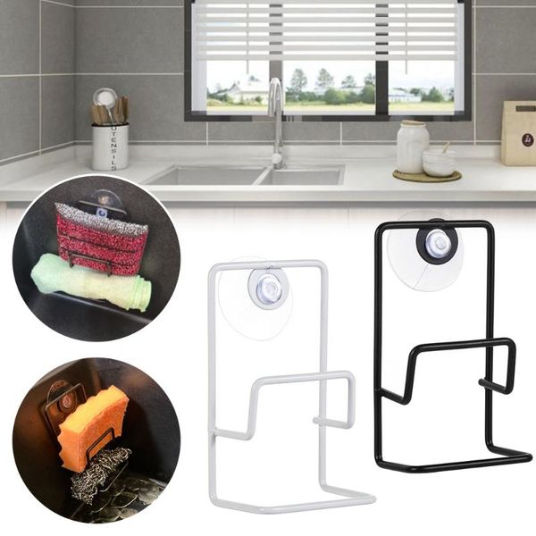 

hooks & rails 1pc suction cup sink drain rack wall sucker sponge storage drying holder kitchen bathroom soap stand dish cloth organizer