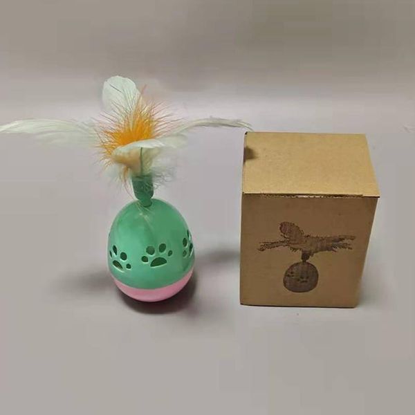 

cat toys funny tumbler ball with bell toy durable interactive feathered pet egg supplies