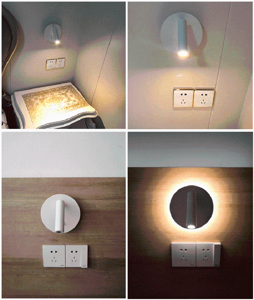 

wall lamp bedside reading led light with usb mobile phone charging cob sconce rotating spotlight for bedroom hallway