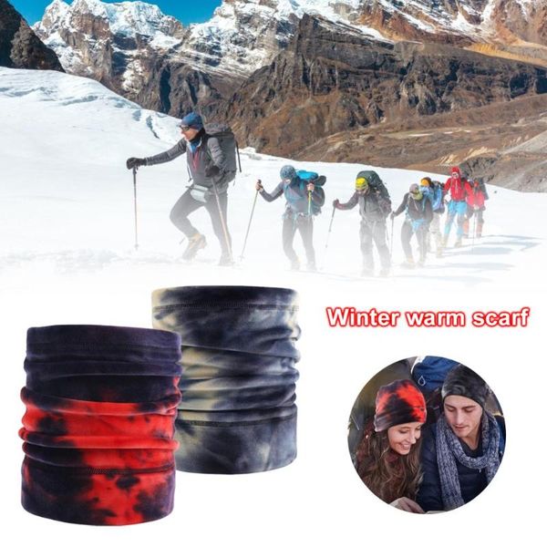 

winter thermal fleece neck gaiter tube scarf warm bandana face snowboard half cover headband men women fashion cycling caps & masks, Black