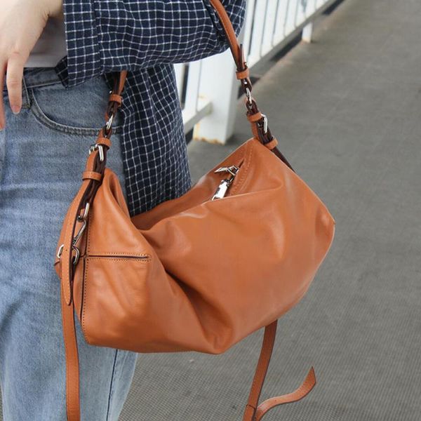 

shoulder bags casual 100% genuine leather women bag luxury designer lady handbags travel large female tote