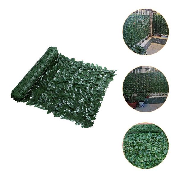 

planters & pots 1pc artificial leaves fence decor green adornment (dark green)