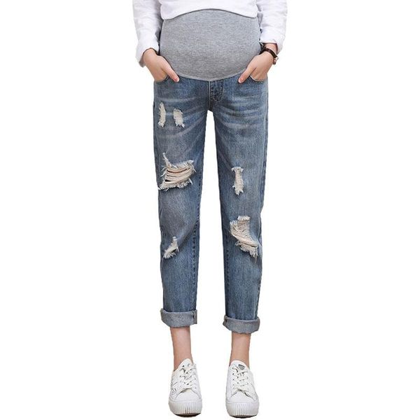 

maternity bottoms pregnant women's jeans woman pants care pregnancy clothes, White