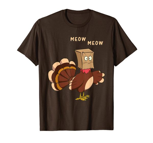 

Thanksgiving Cat Funny Fake Cat Meow Thanksgiving Turkey T-Shirt, Mainly pictures