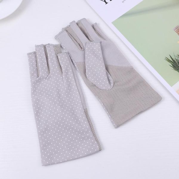 

cycling gloves 1 pair outdoor sunblock half finger workout mitten uv protection for climbing riding (grey), Black
