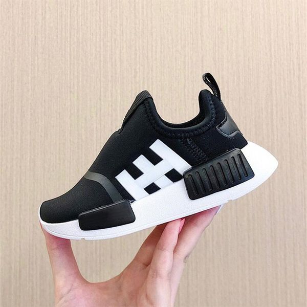 

infant kid nmd r1 primeknit runner running shoes for kids sport og release triple black stylist children girls boys sn