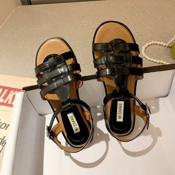 

sandals fashion womens shoes 2021 beige heeled all-match breathable open toe soft luxury black summer girls comfort gladiator re