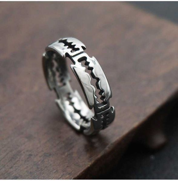 

ring vintage stainless steel hip hop bladed fashion punk rock factory direct lover couple s for man and women, Golden;silver