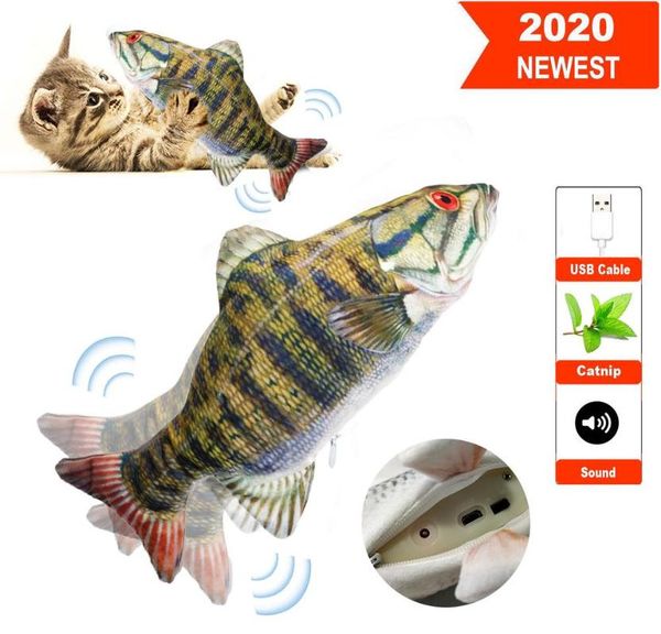

cat toys electric moving fish toy realistic plush simulation wagging kids catnip kicker for kitten kitty pet