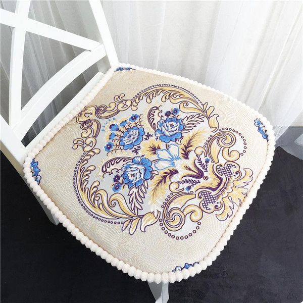 

cushion/decorative pillow embroidered dinning stool cushion kitchen decor chair beaded edge seat pad office cotton cushions 2021