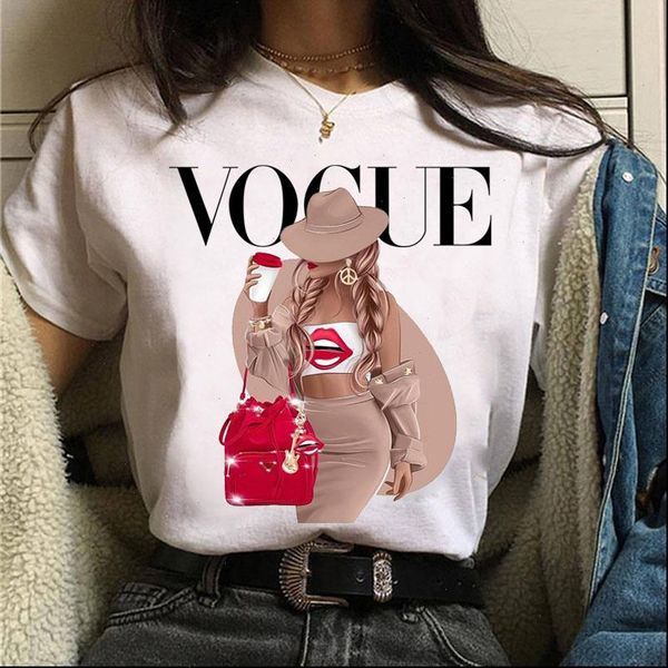 

fashion summer vogue graphic cute womens tee 90s girls, White