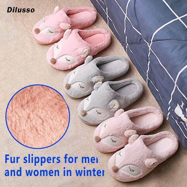 

women winter home slippers cartoon cat shoes non-slip soft warm house indoor bedroom couples floor, Black