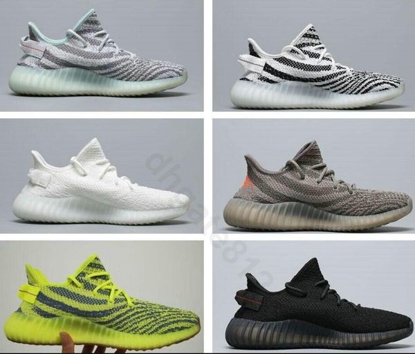 

men sport shoes kanye west 35o v2 zebra static cream white butter black bred designer 35o shoes women sneakers 36-46 a10