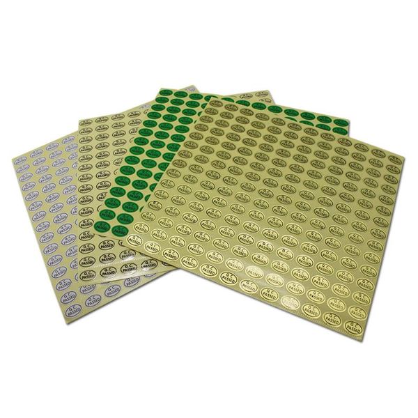 

greeting cards 9900pcs/lot ellipse qc check stickers retail green / clear white gold passed qualified adhesive label