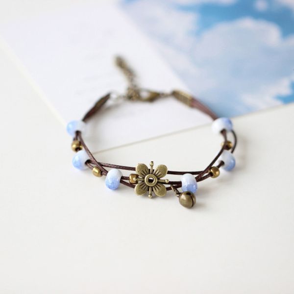 

bracelet female student's four leaf clover popular violence product stalls headdress weaving national style new hand rope, Black