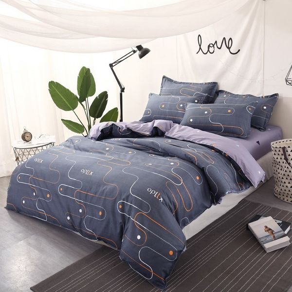 

bedding sets solstice home textile fashion simple style bedlinen boy teen sets duvet cover flat bed sheet pillowcase king twin 3/4pcs el13